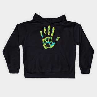 Pet Lovers Paw and Hand Print Splatter Paint Kids Hoodie